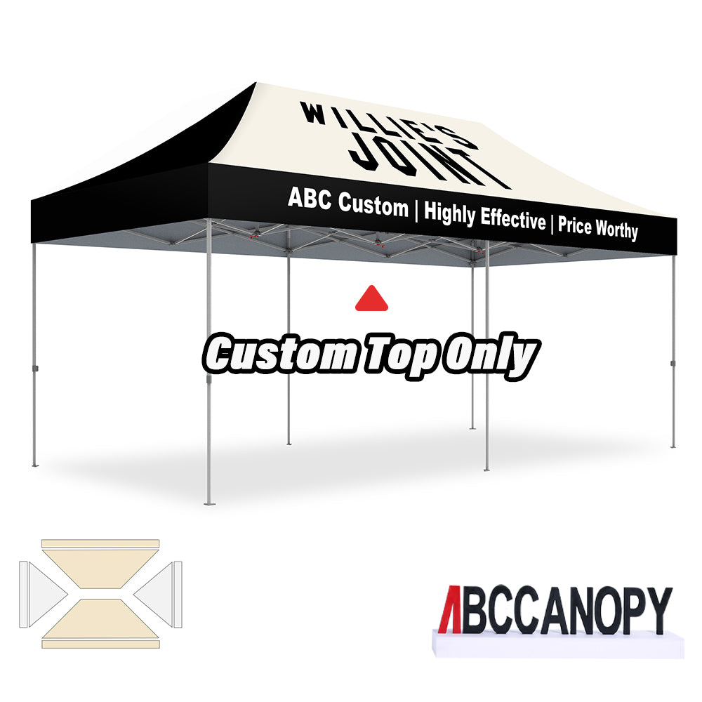 ABCCANOPY Custom Canopy Top with Logo for 8x8/10x10/10x15/10x20 Pop Up Tents