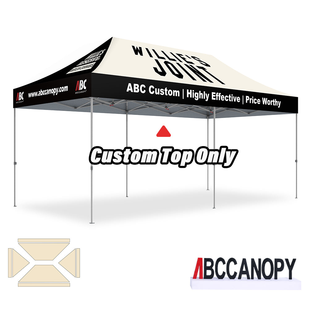 ABCCANOPY Custom Canopy Top with Logo for 8x8/10x10/10x15/10x20 Pop Up Tents