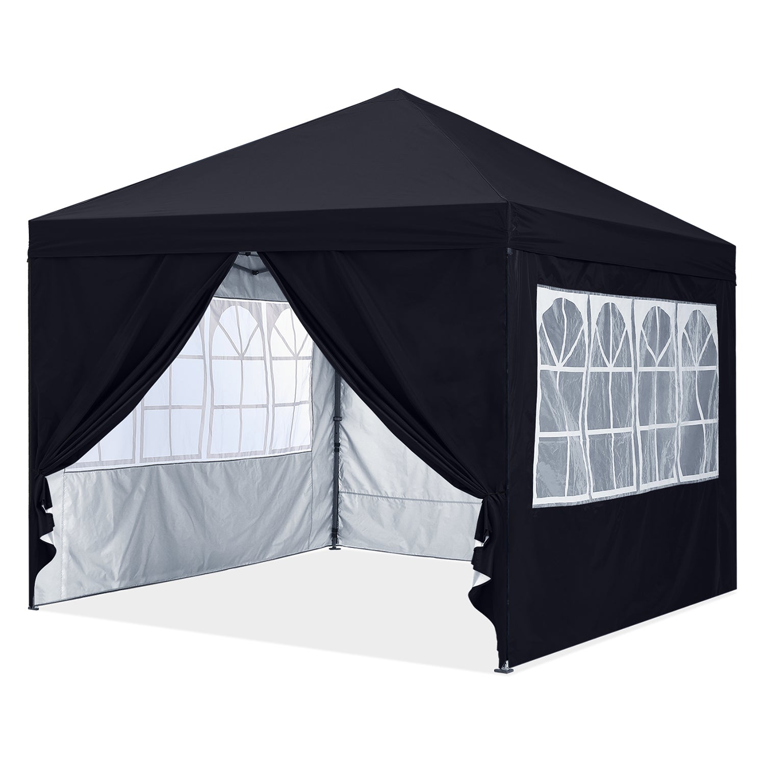 ABCCANOPY 10X10 Pop Up Canopy Tent Instant Shelter with Zipped Side Wall Church Window