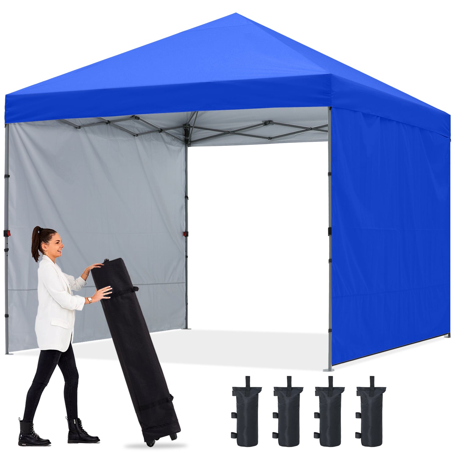 ABCCANOPY Patio Pop Up 6x6 Canopy Tent 8x8 base with grey sun popular wall beach tent