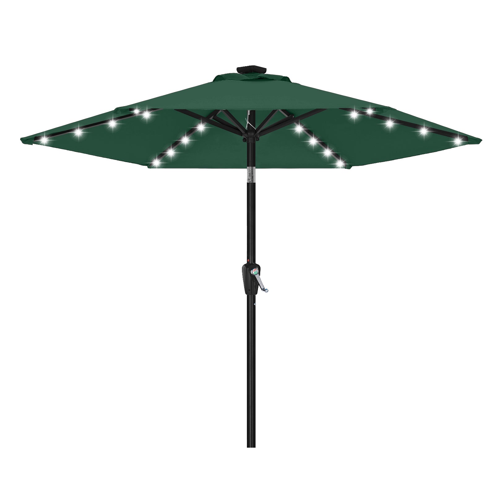 ABCCANOPY Outdoor Solar Patio Umbrella 7.5FT with 32 LED Lights 6 Ribs