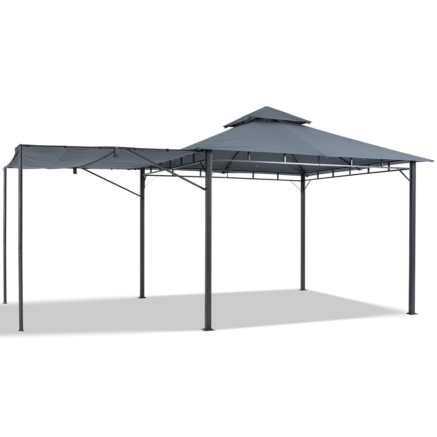 ABCCANOPY Outdoor Patio Gazebo 10x10 with Extra Awning Shade