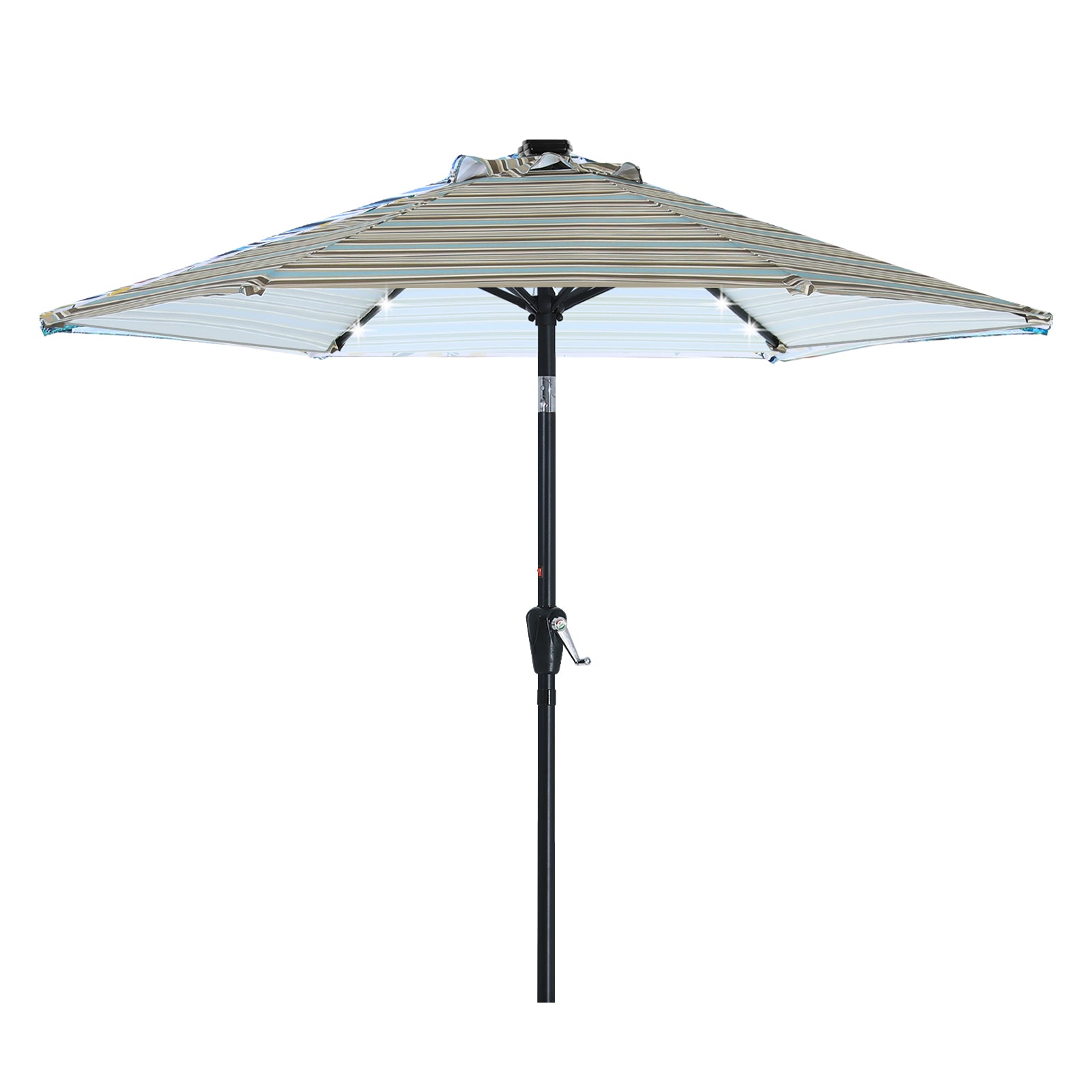 ABCCANOPY Outdoor Solar Patio Umbrella 7.5FT with 32 LED Lights 6 Ribs