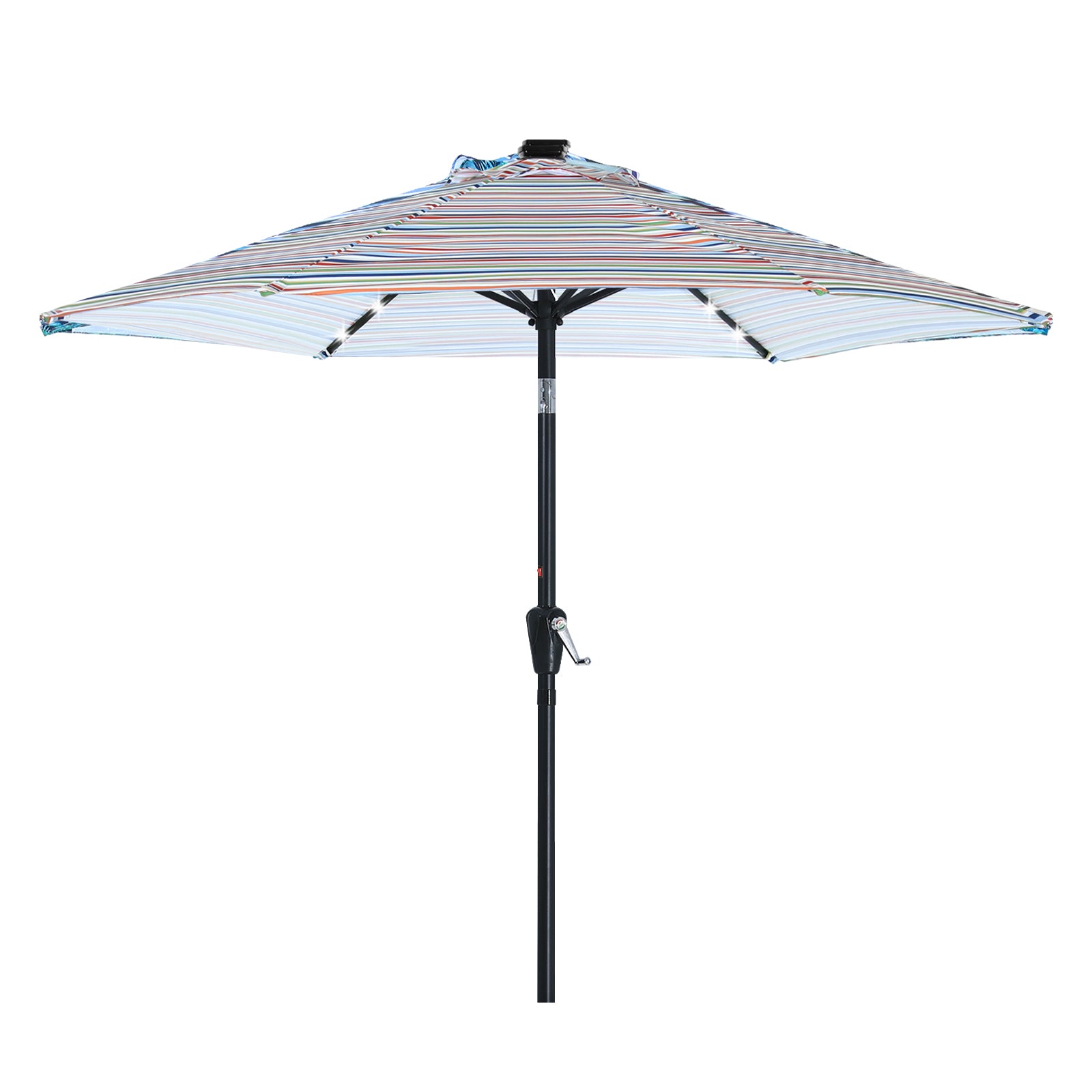 ABCCANOPY Outdoor Solar Patio Umbrella 7.5FT with 32 LED Lights 6 Ribs