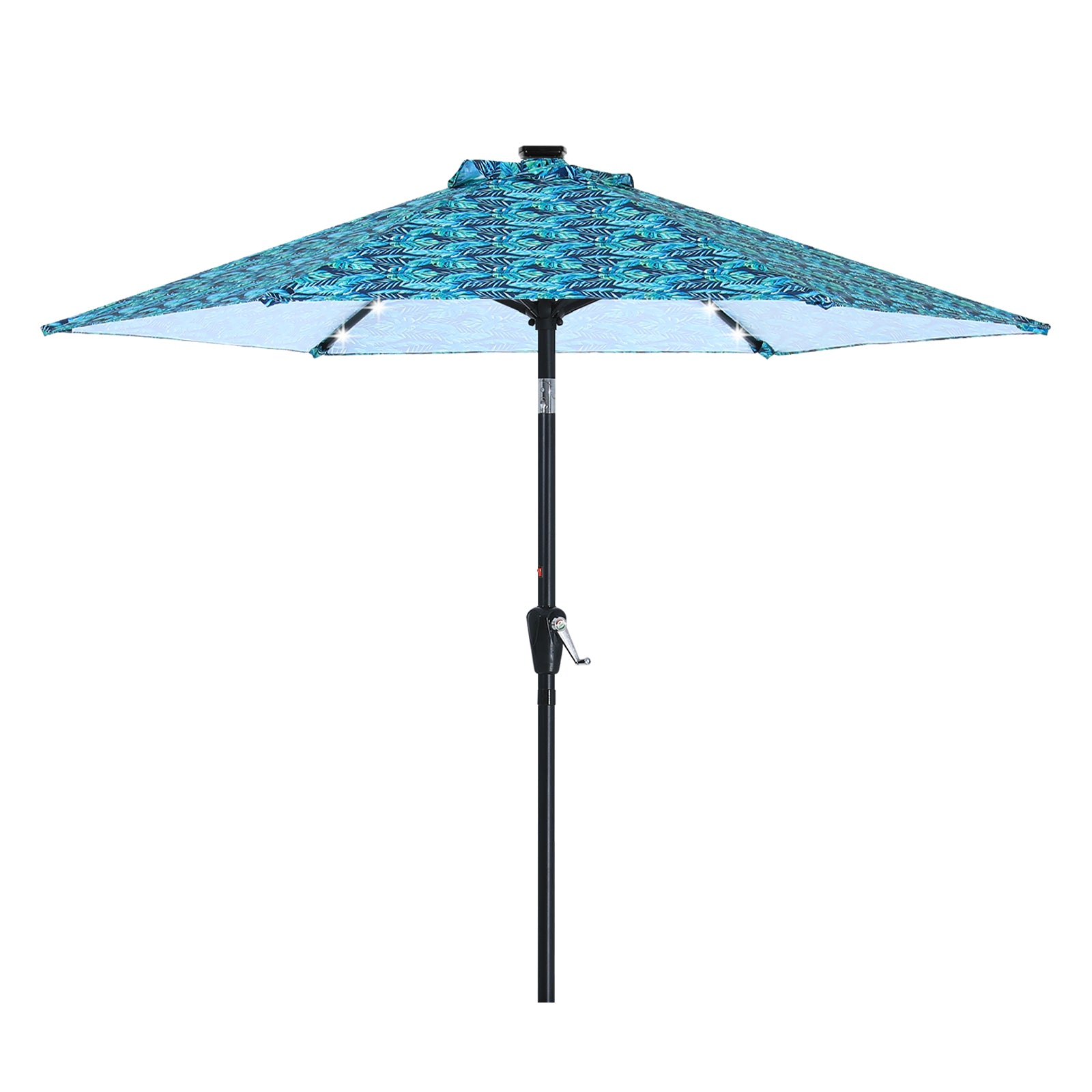 ABCCANOPY Outdoor Solar Patio Umbrella 7.5FT with 32 LED Lights 6 Ribs