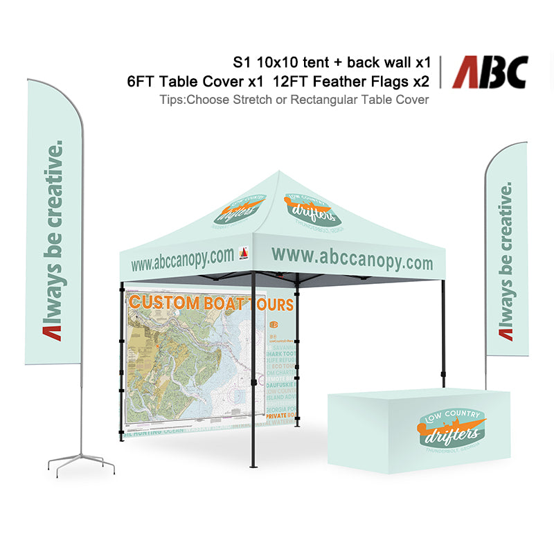 ABCCANOPY Custom Canopy 10x10 Full Case Vision Super Value Package (S1 Commercial)