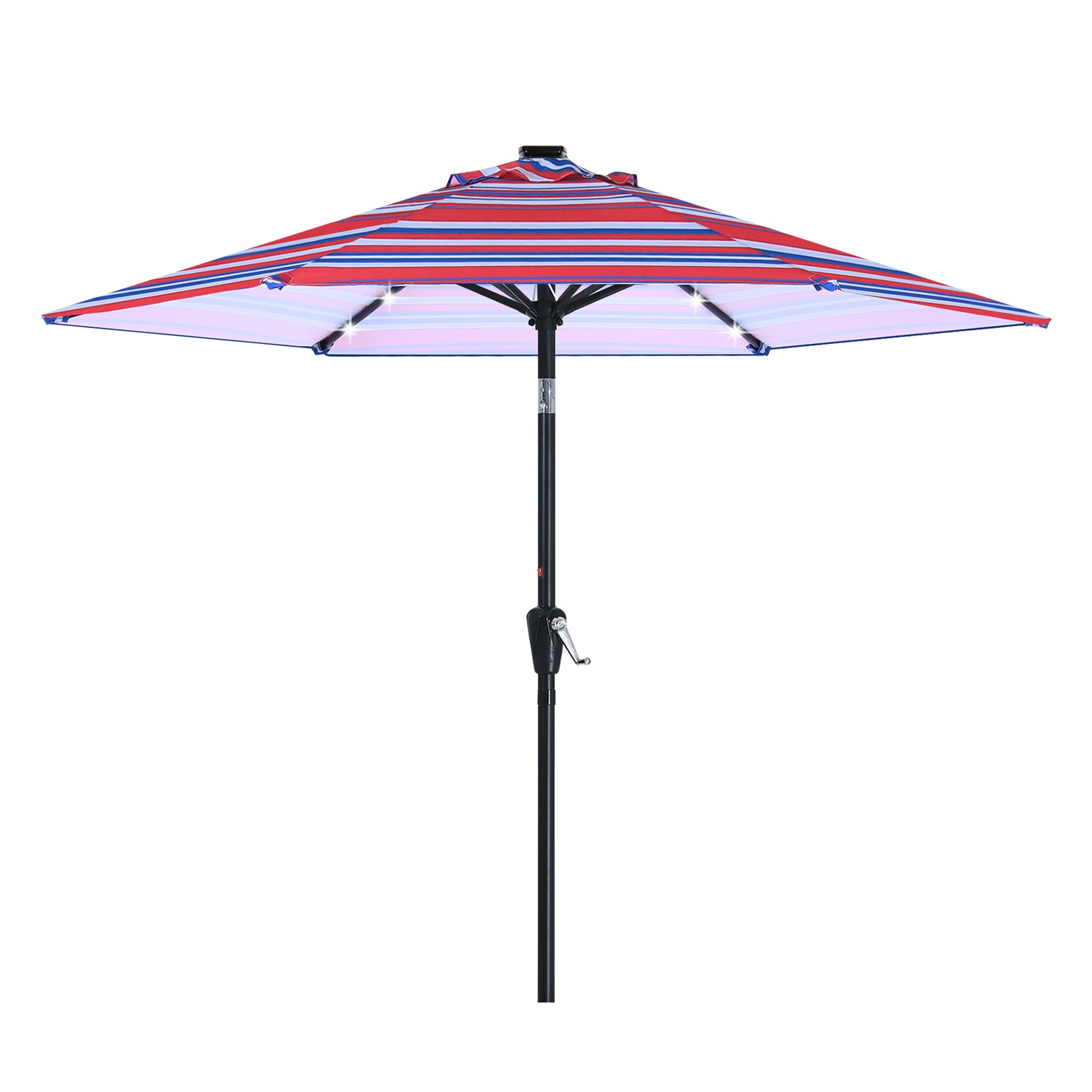 ABCCANOPY Outdoor Solar Patio Umbrella 7.5FT with 32 LED Lights 6 Ribs