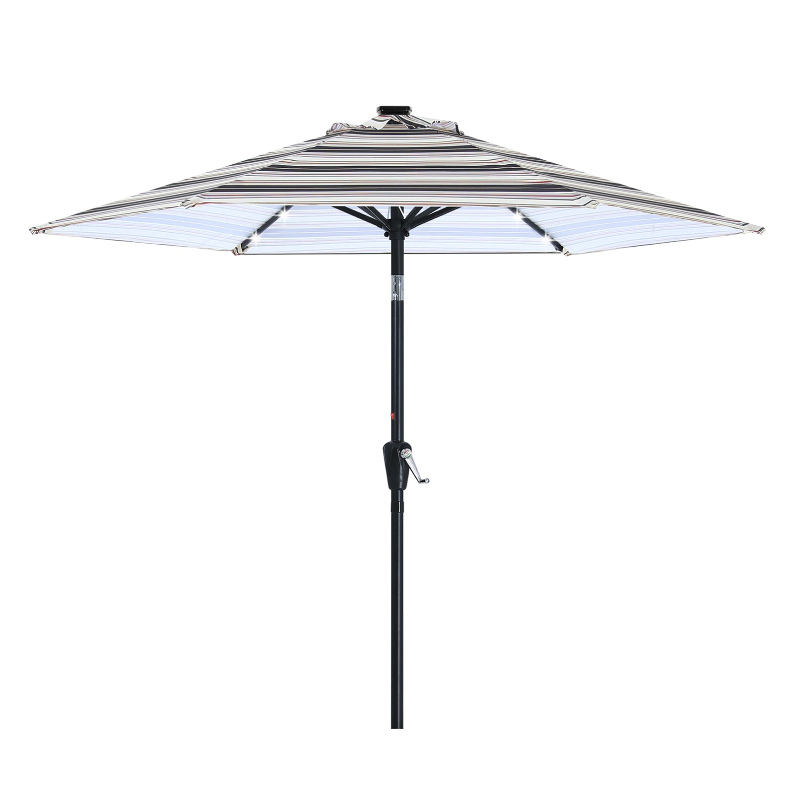 ABCCANOPY Outdoor Solar Patio Umbrella 7.5FT with 32 LED Lights 6 Ribs