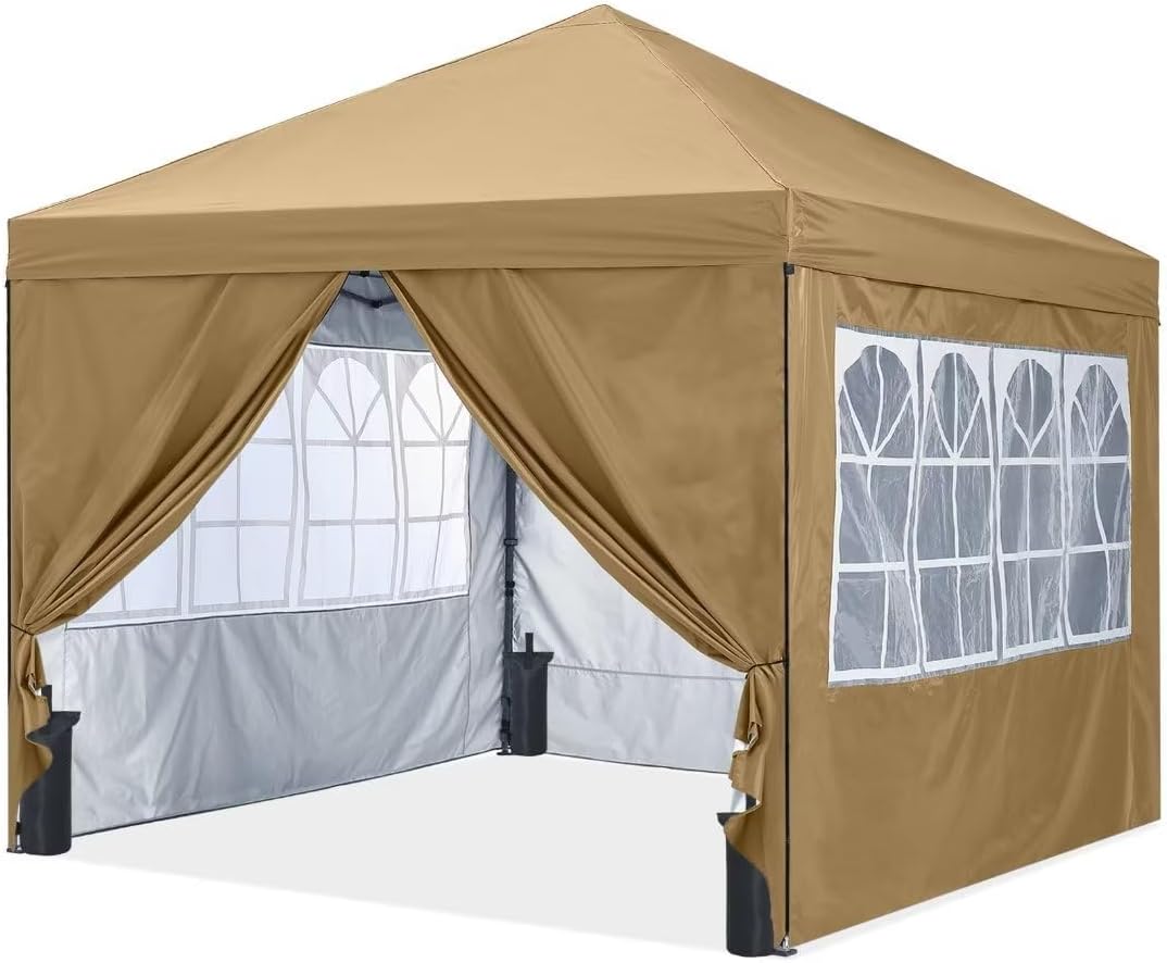 ABCCANOPY 10X10 Pop Up Canopy Tent Instant Shelter with Zipped Side Wall Church Window