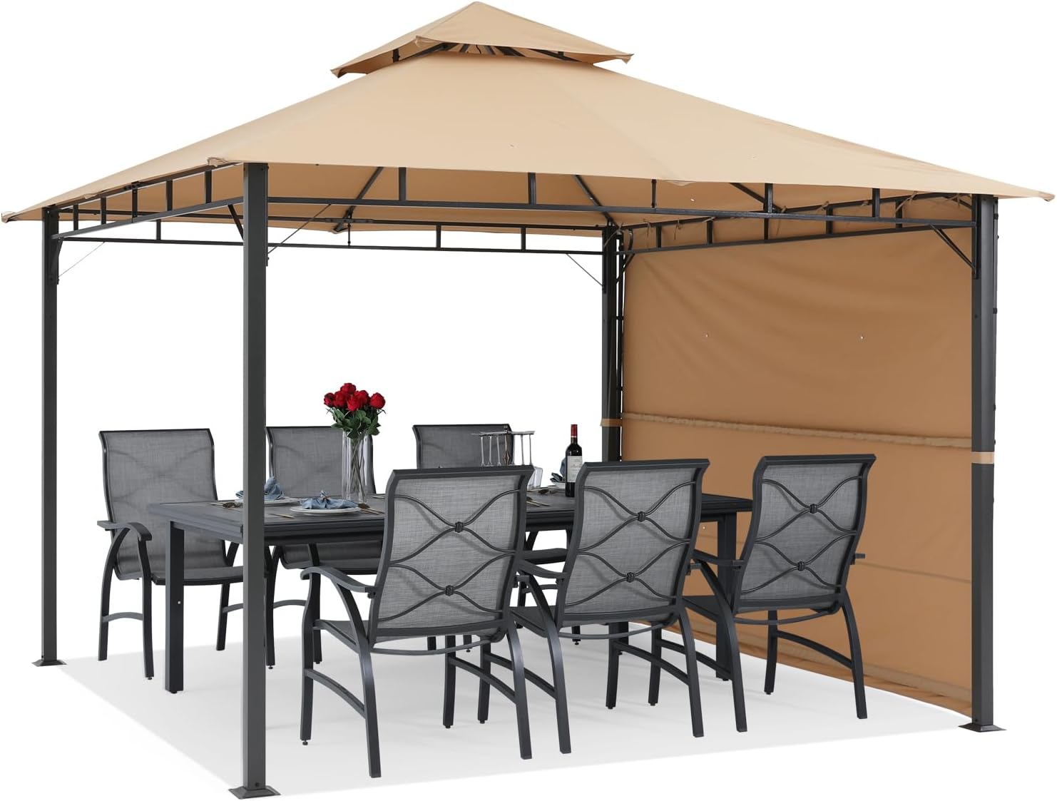 ABCCANOPY Outdoor Patio Gazebo 10x10 with Extra Awning Shade