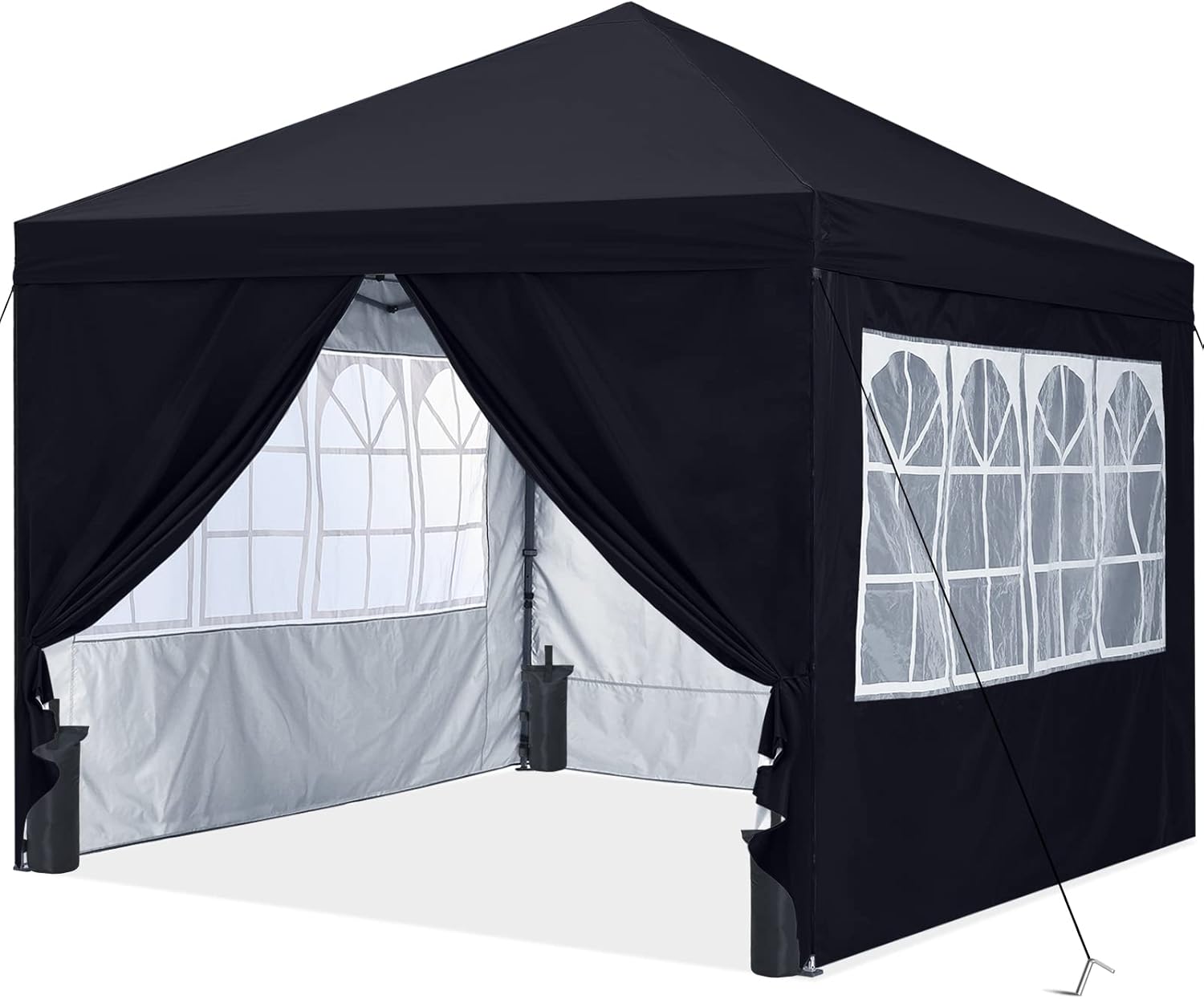 ABCCANOPY 10X10 Pop Up Canopy Tent Instant Shelter with Zipped Side Wall Church Window