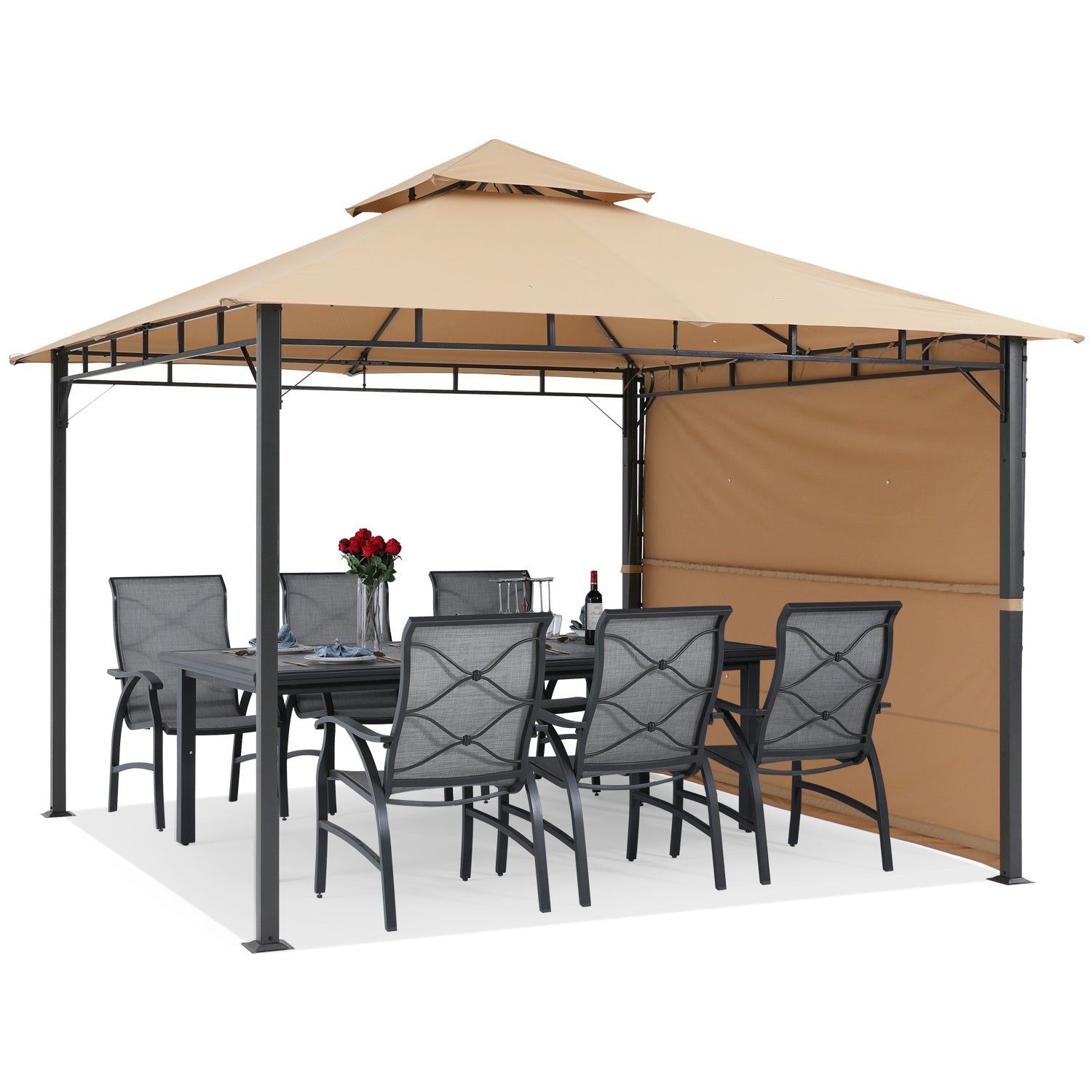 ABCCANOPY Outdoor Patio Gazebo 10x10 with Extra Awning Shade