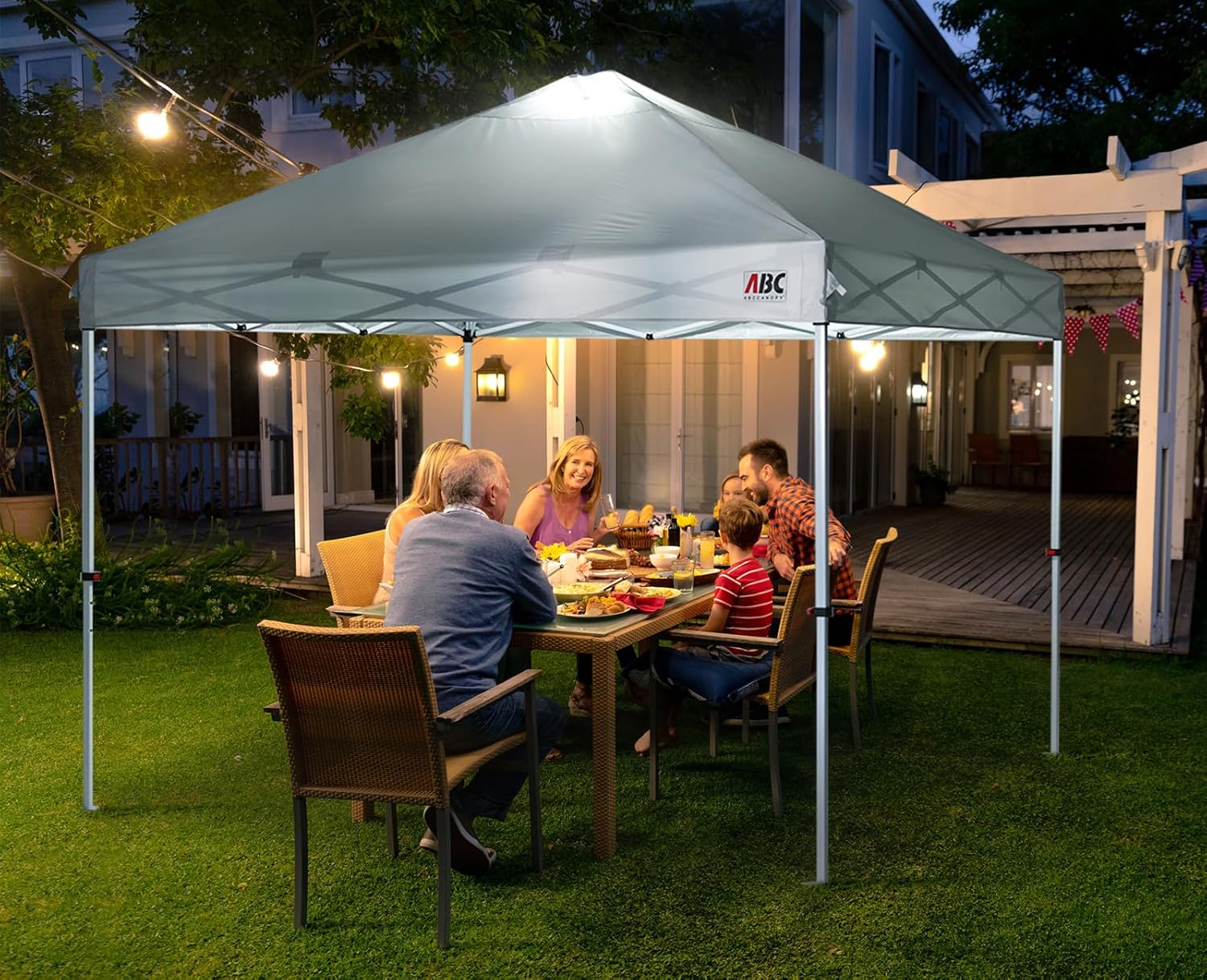 ABCCANOPY Durable Easy Pop up Canopy Tent 10x10 with LED Lights