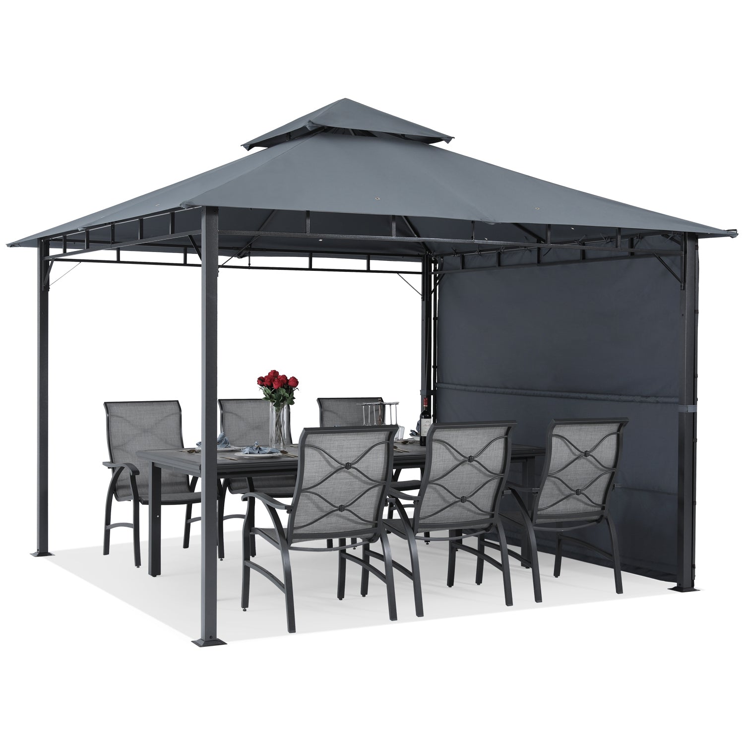 ABCCANOPY Outdoor Patio Gazebo 10x10 with Extra Awning Shade