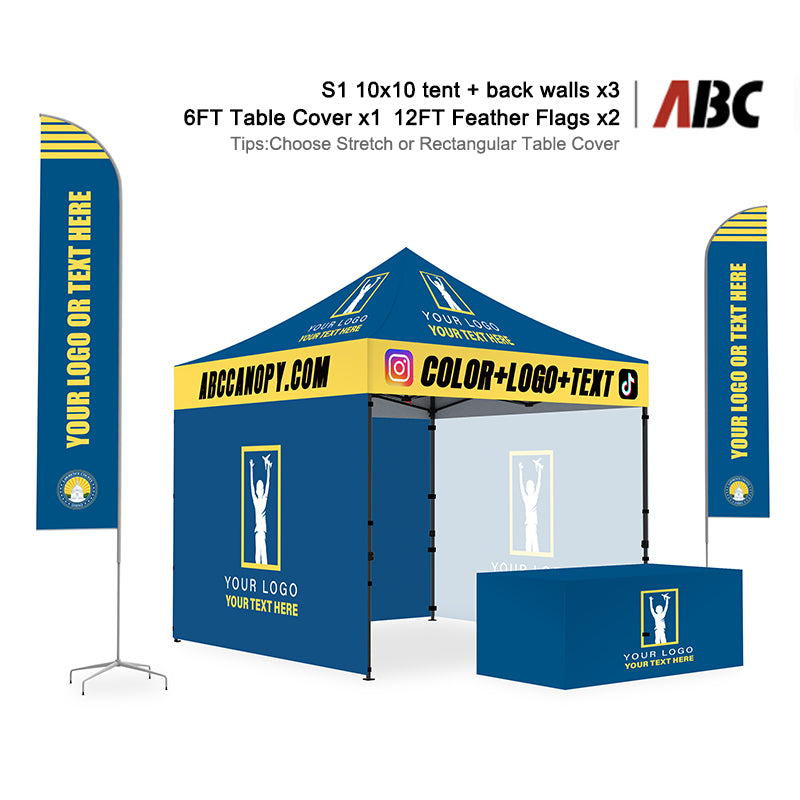 ABCCANOPY Custom Canopy 10x10 Full Case Vision Super Value Package (S1 Commercial)