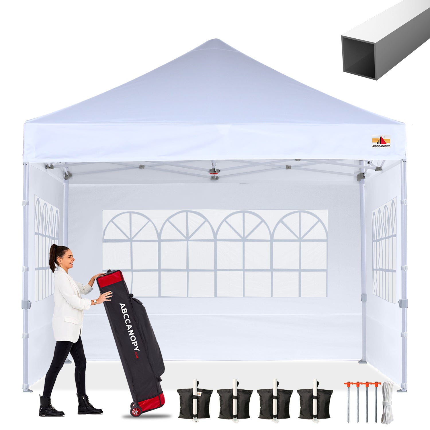 ABCCANOPY Pop up Church Canopy Tent with Window Sidewalls for 8x8, 10x10, 10x15, 10x20 (S1 Commercial)