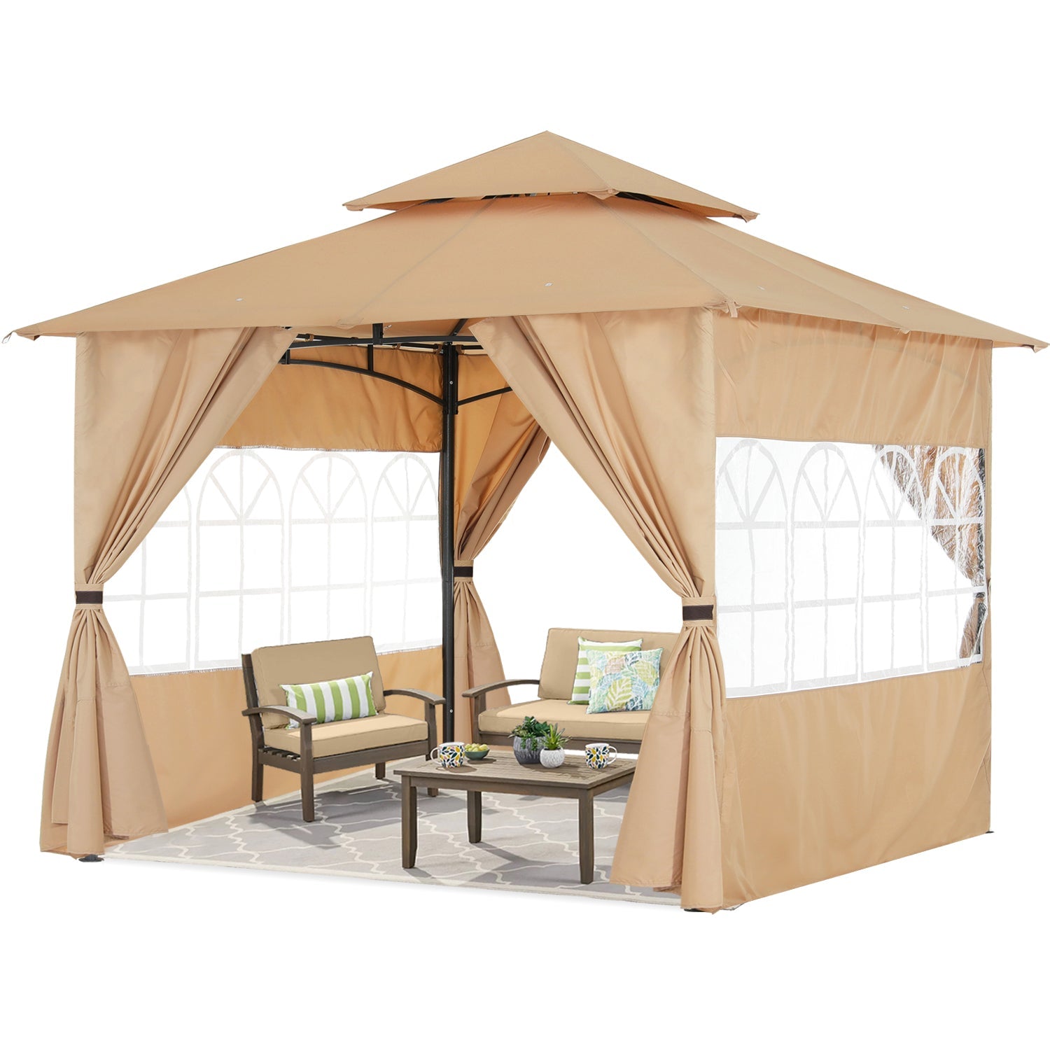 Gazebo with outlet sidewalls